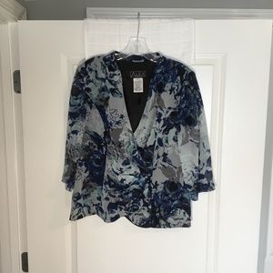Alex Evenings Blue Floral Blazer